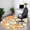1pc Dogs Cute Office Round Area Rug, Indoor Mat Suitable For Office, Under Office Chairs Bedroom Living Room Home Decor, Room Deco173