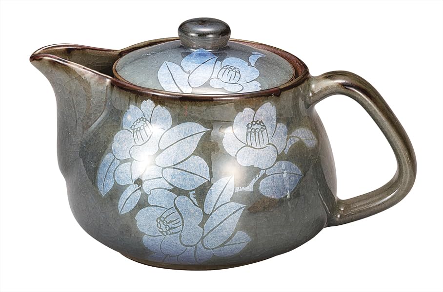 Nakamaru Kutani Ware Ginzan Camellia Teapot/Teapot - K9-612