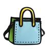 Women's 3D Comic Style Canvas Tote Bag Colorful Handbag with Handle Cute Crossbody Shoulder Bag