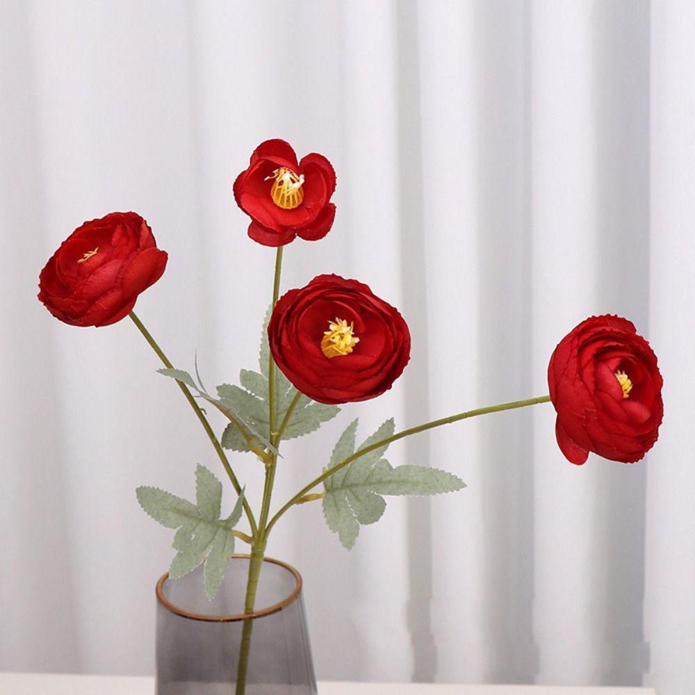 

60 см искусственные цветы 4 головки искусственные цветы украшения новые декоративные цветы домой красный