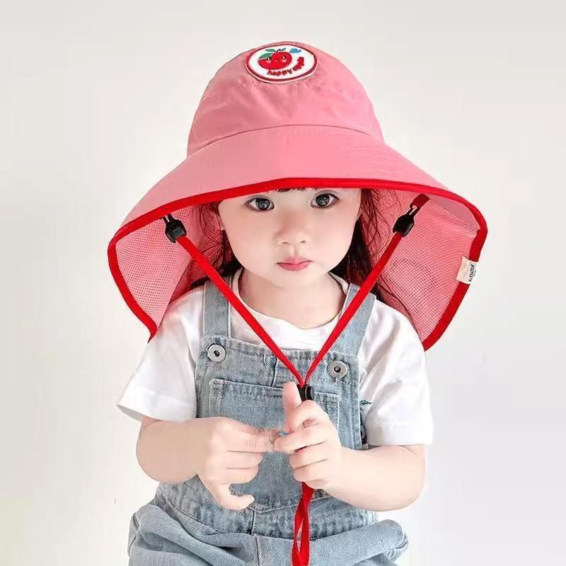 Children's Shawl Sun Hat Outdoor Outing Sun Hat Breathable and UV Resistant Fisherman Hat