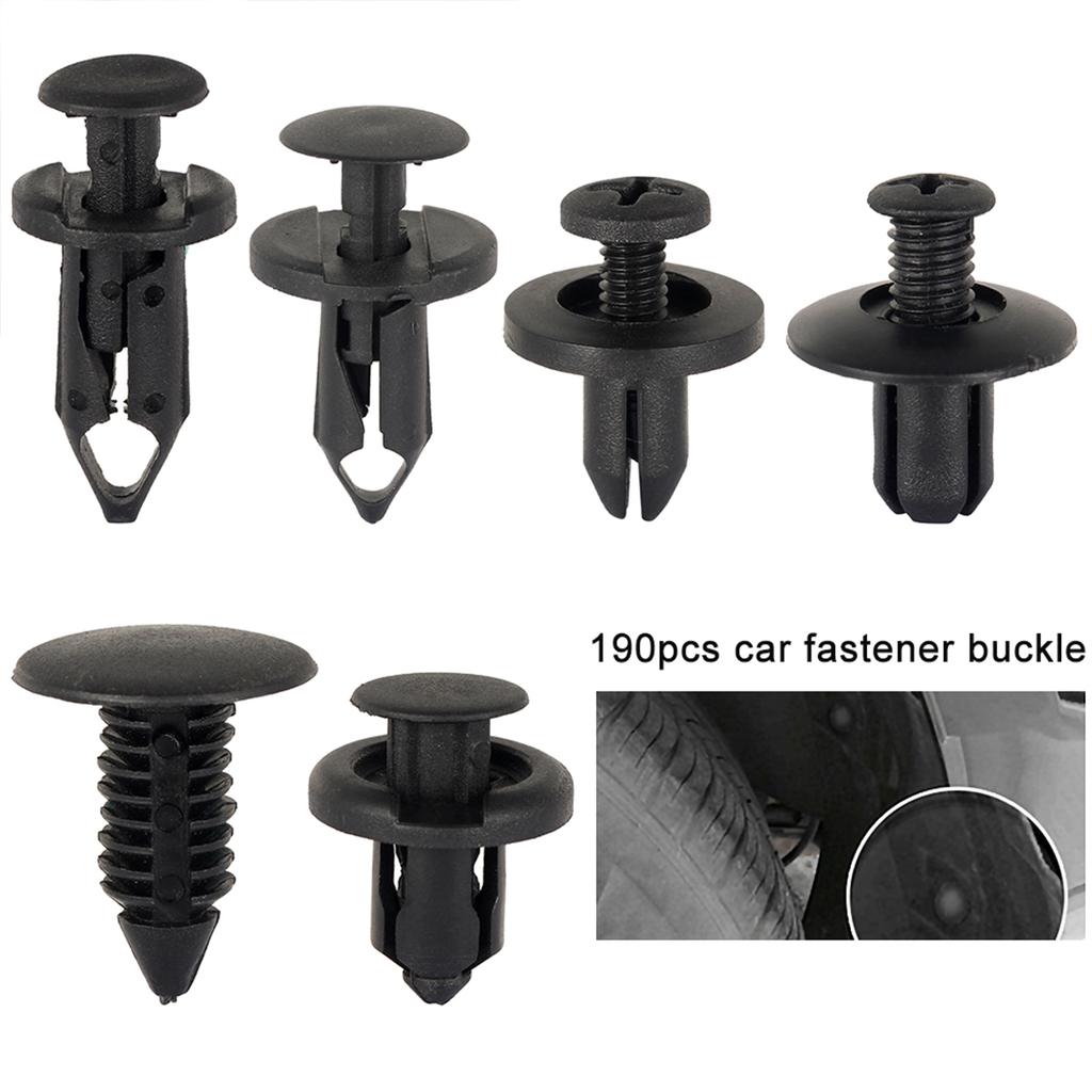 Car Retainer Clips 190Pcs Universal Auto Plastic Car Trim Clips Kit Panel Bumper Fastener Kit 6 Sizes Auto Panel Bumper Trim