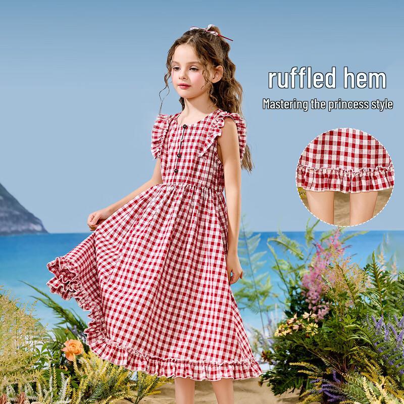 ASK JUNIOR Girls' Plaid Maxi Dress