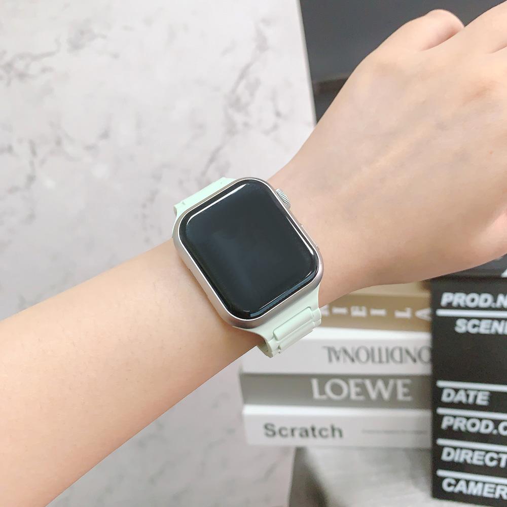 Creative Silicone Strap For Apple Watch Ultra 9 8 7 49mm 45mm 41mm Silicone Band For iWatch 6 5 4 SE 44mm 40mm 42mm