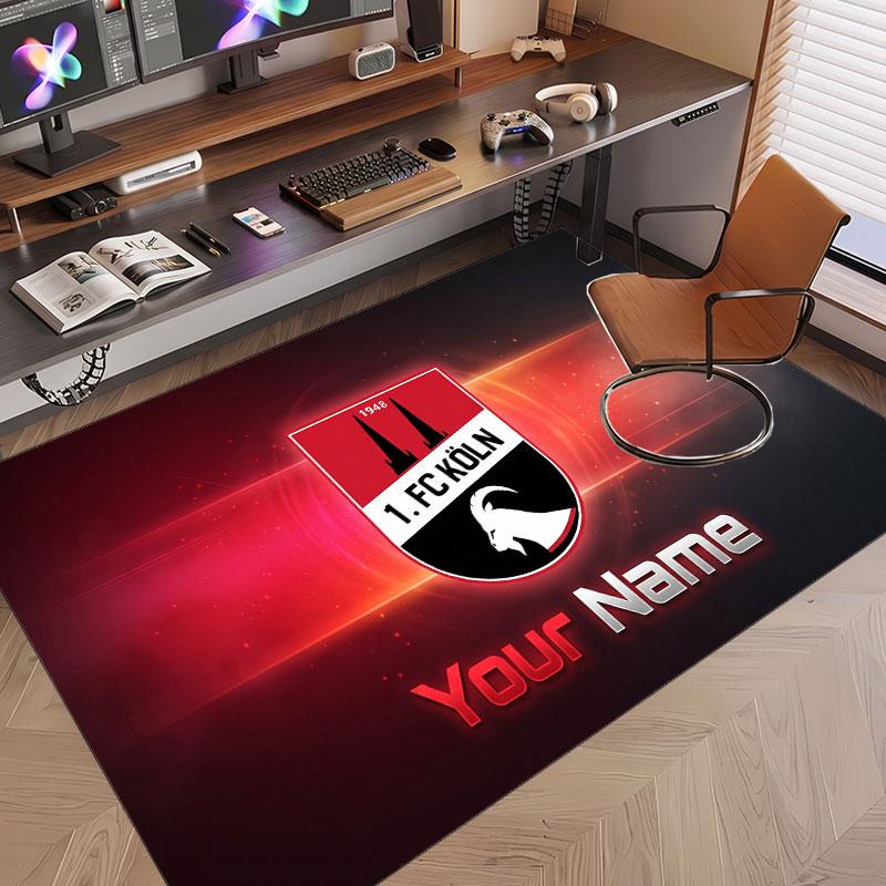 Custom Rug FC Köln Pattern Print Name Text Soft Non‑Slip Floor Carpet for Home Indoor Decoration