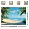 2D Plane 1 Piece of Polyester Background Depicting a Tropical Hawaiian Beach Scene - Summer Beach Photography Backdrop Fabric
