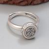 999 Sterling Silver Rotatable Adjustable Ring - Retro Aged Simple Design