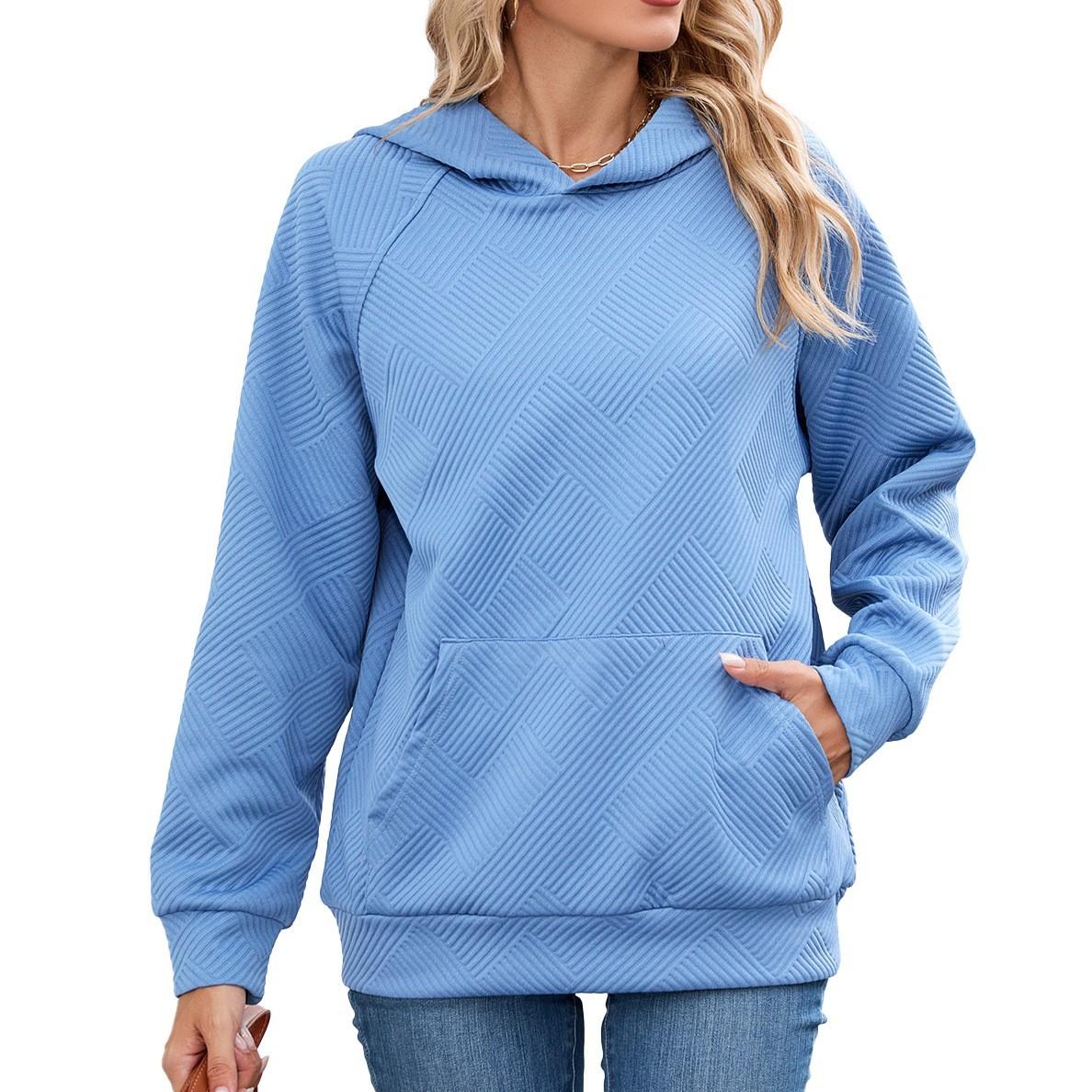 

Женский повседневный свитшот с круглым вырезом, капюшоном, свободного кроя, с длинными рукавами и карманом XXL синий