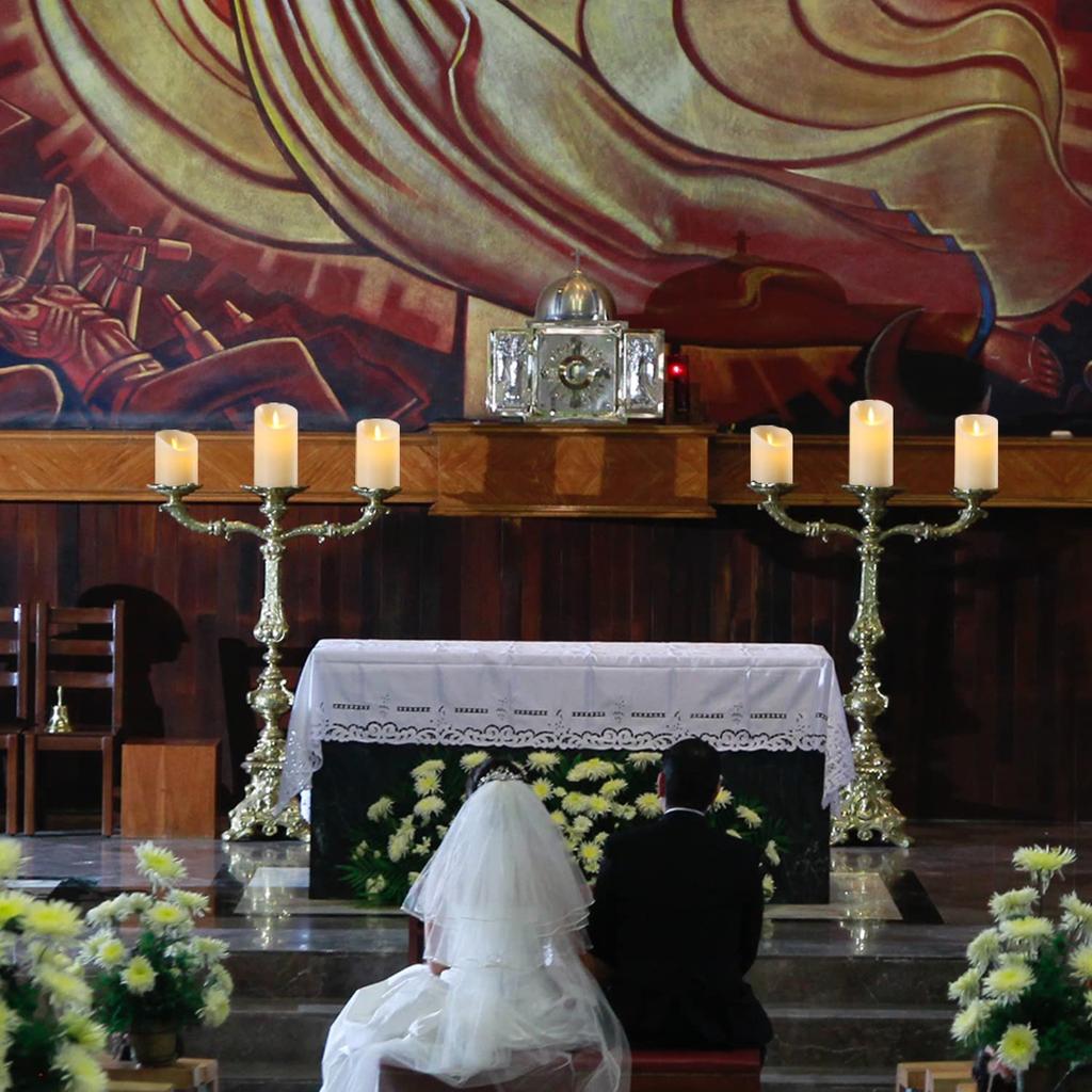 AnnTec LED Kerzenlicht, 3-teiliges Set mit realistischem flammenähnlichem Flackerlicht, warmes Licht, flammenlos, sicher, energiesparend, mit Fernbedienung,