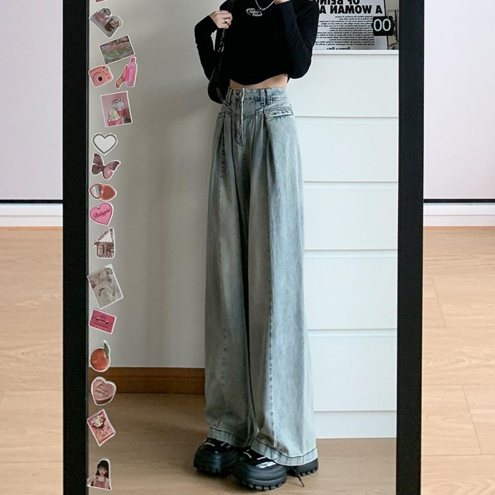 2394 High Street Commuter Design Sense Denim Wide Leg Pants Women's Spring and Autumn New High Waist Versatile Floor Mopping Jeans
