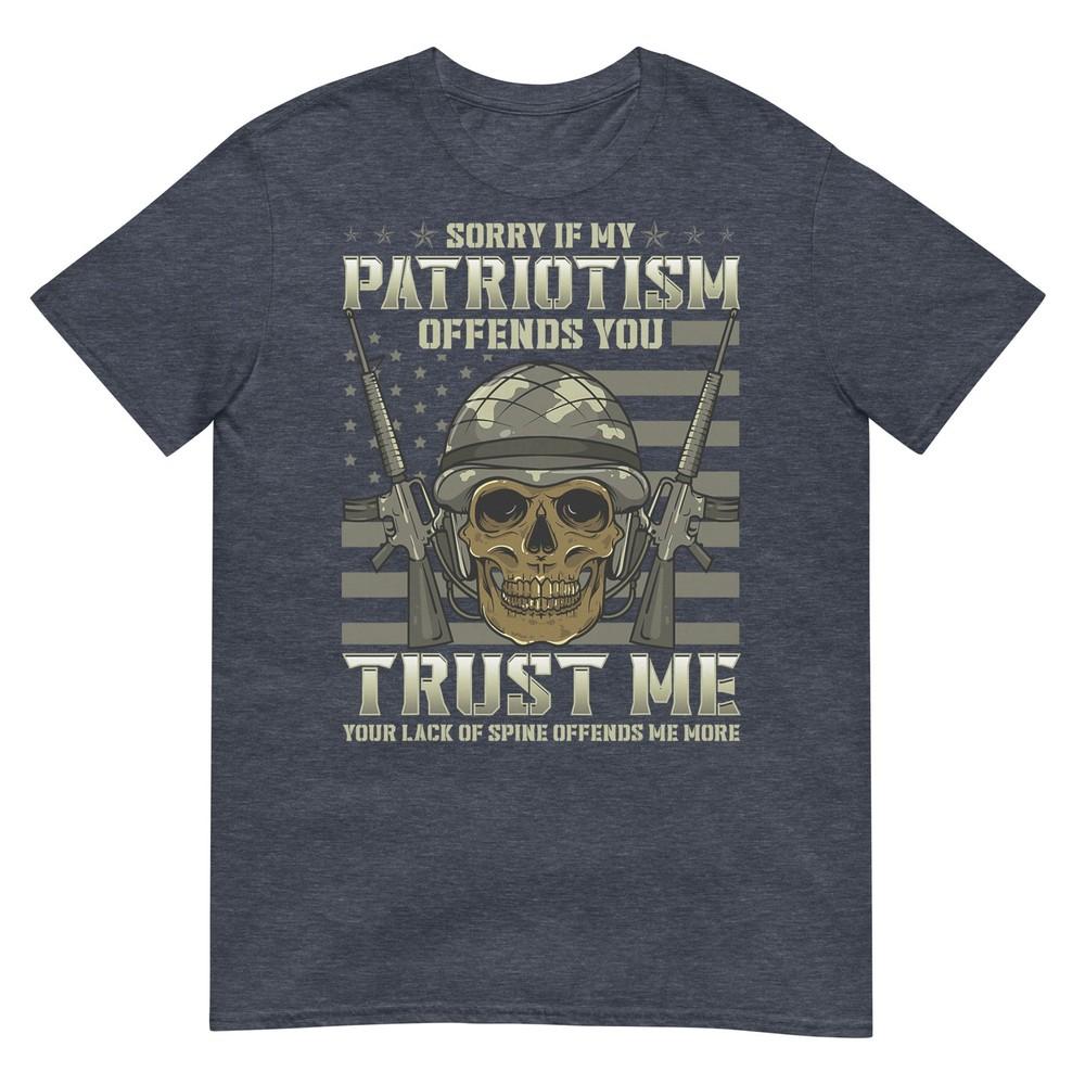 Patriotic Veteran Usa Flag American Military War Hero Skull Tshirt