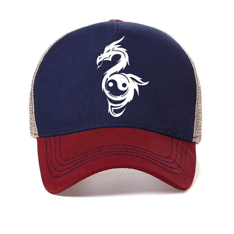 Dragon Tai Chi Gossip Hat Fashion for Women Unisex Best Friends Gift Hip Hop Hats Adjustable Yin Yang Baseball Cap Couple Mesh Caps