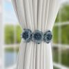 Elastic Band Curtain Tieback Flower Shape Adjustable Window Curtain Buckles No Punching Curtain Rope Holders Home Decor