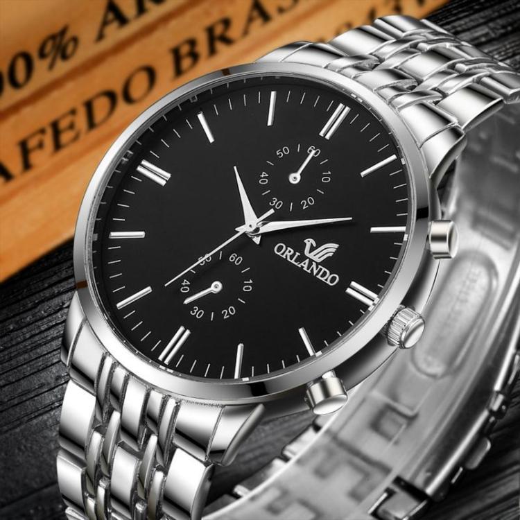 Fashion Men Watches Quartz Watch Men's Silver Gold Plated Stainless Steel Wristwatch