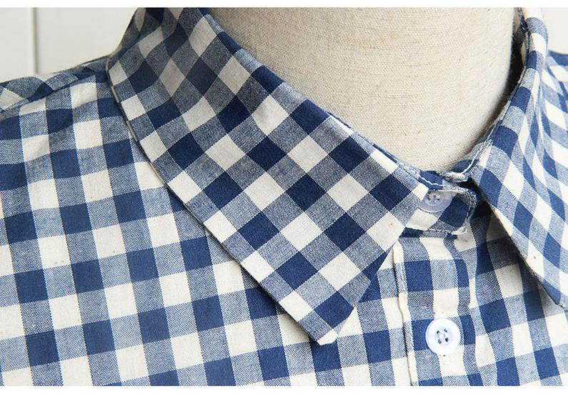 Women's Versatile Plaid Fake Collar Shirt - Korean Style Fashion Accessory