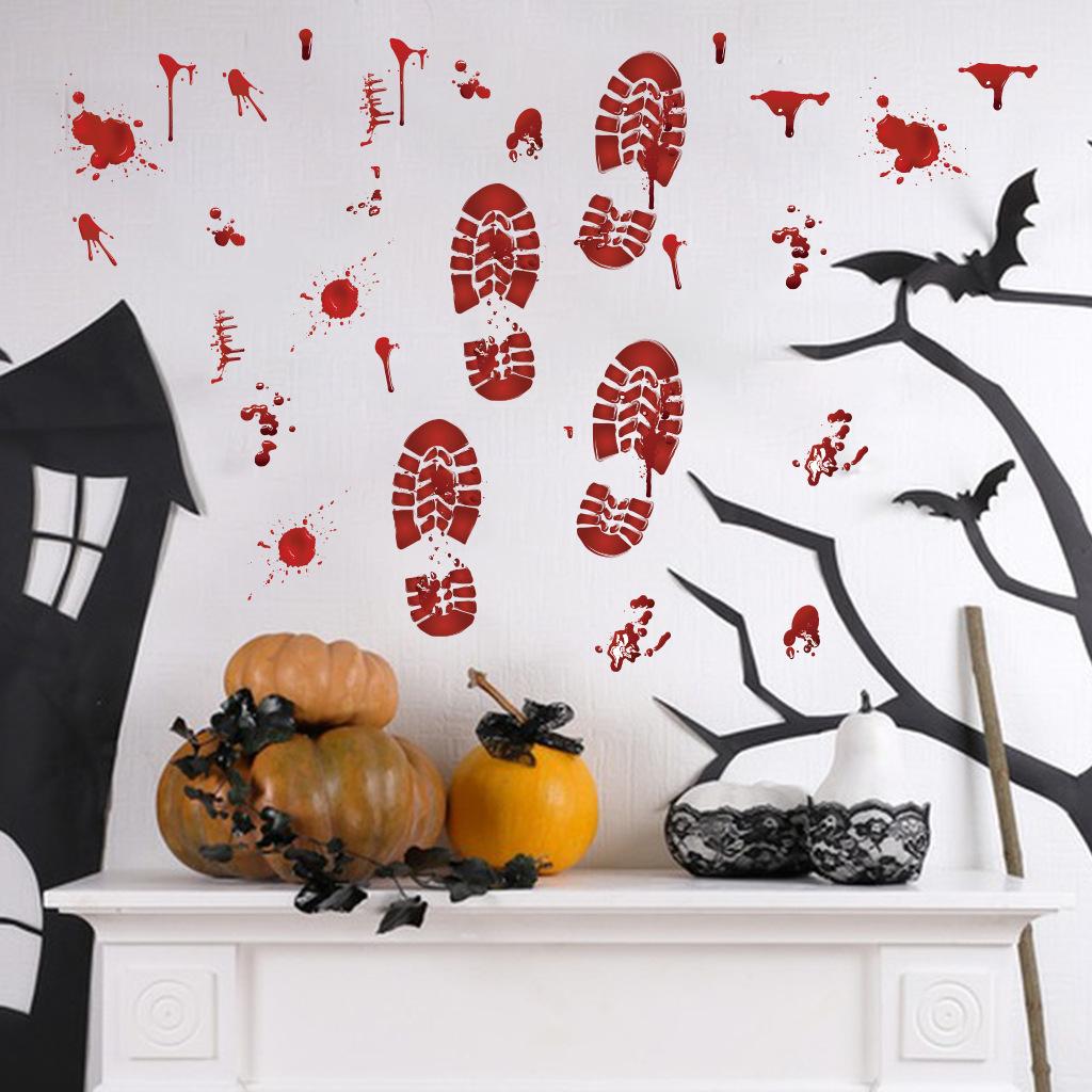 Calcomanía de pared de vidrio para ventana, baño, sombra, decoración de  Halloween, pegatinas de Halloween, pegatinas de puerta con huella de pie y  mano de sangre de terror – comprar a precios, image size:1024x1024