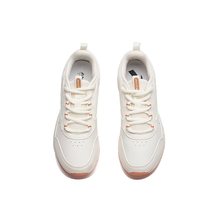 Anta Training Series Shock Absorbing Non-Slip Low-Top Training Shoes Women Sneakers White Brown 122047775-5