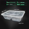 WS Disposable 650ml 2-Compartment Rectangular Food Containers with Lids