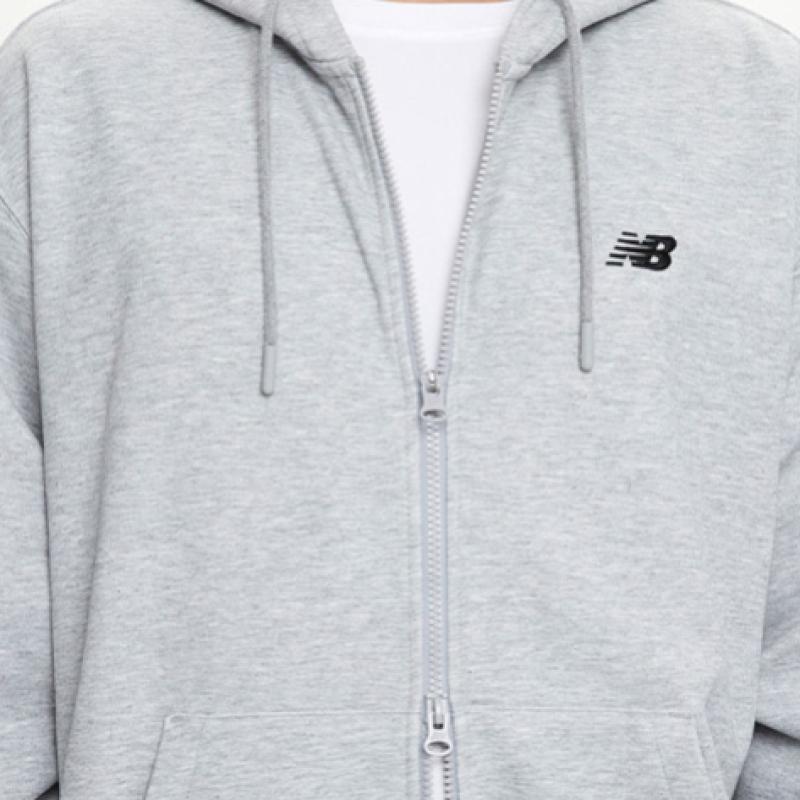 New Balance Uni Essential Small Logo Hoodie Zip Up Nbmdfco103 2 Types 1 Pack