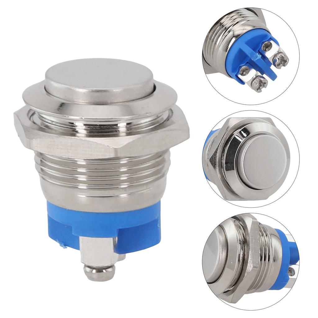 IP67/IK08-klassifisert 16 mm vanntett metalltrykknappbryter med høy hodedesign
