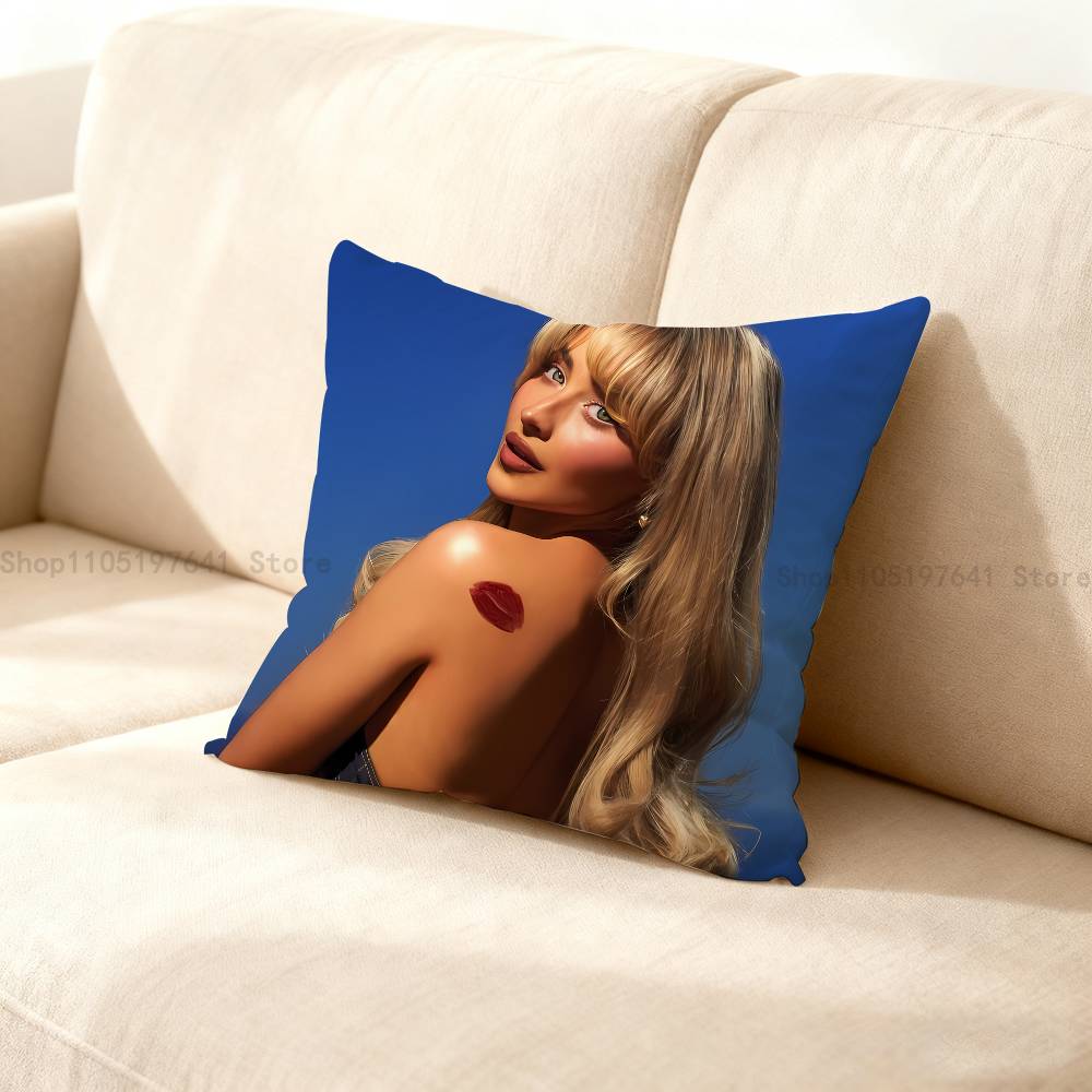 Singer S-Sabrina Carpenters Pillow Case For Sofa Decor Car Office Room Printing Cushion Cover Decorations and Protector