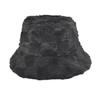 Unisex Bucket Hat Striped Women Men Fishing Fisherman Hat Autumn Winter Faux Fur Wool Outdoor Warm Panama Cap