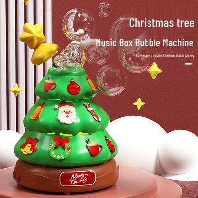 Christmas Automatic Bubble Machine: Music Box with Rotating Lights and Sound Effects - Handheld Bubble Gun for Kids