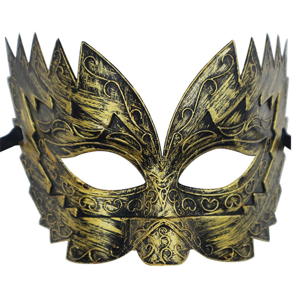 Men Gold Roman Soldier Mask Vintage Masquerade Mask Venetian Mardi Gras Phantom Opera Eyemask Rave Accessory