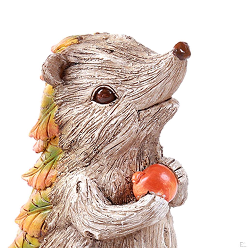 Cute Small Hedgehog Ornament Garden Decoration Figurine Sculpture Photo Prop Crafts Statue Resin