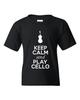 City Shirts Keep Calm And Play Cello Music Lover DT Youth Kids T-Shirt Tee Unisex T-Shirt