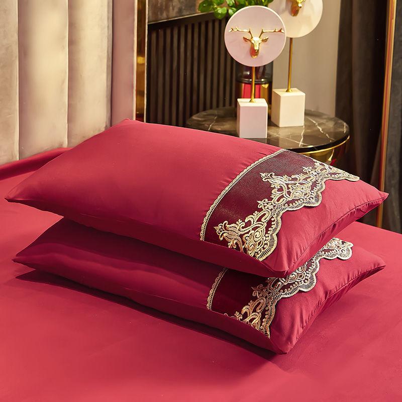 1 Pair Pack Brushed European Lace Pillow Covers, 48*74cm Dormitory Pillow Covers, Home Goods Pillow Covers