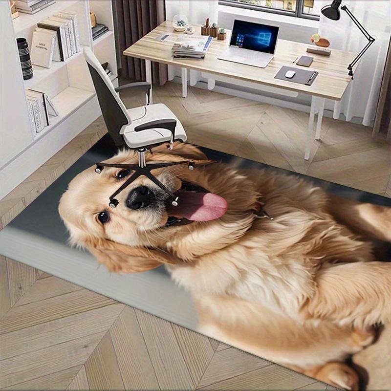 1pc Golden Retriever, Puppy, Happy Office Carpet Soft Polyester Entrance Carpet Washable Non slip Ma