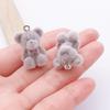 Flocked Resin Bear Pendant Figurine - Cute Accessory for Phone Chain, Keychain, or Backpack.