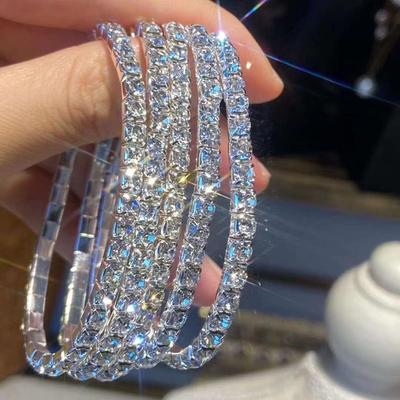 European & American Women's Stylish 5-Row Diamond-Inspired Bracelets
