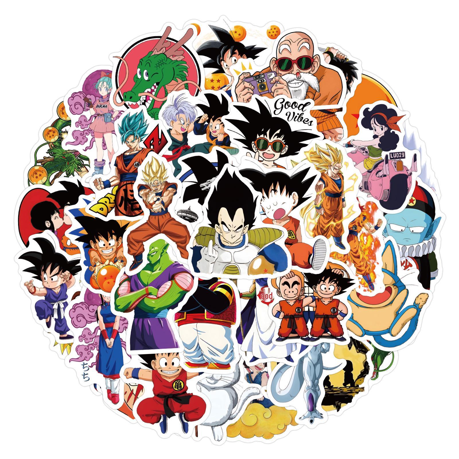 50 Japanese Anime Dragon Ball DIY Graffiti Stickers for Luggage, Notebooks, and Pencil Cases