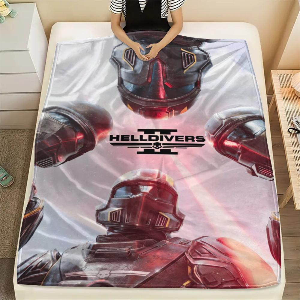 1 Stück Helldivers 2 Aufdruck Flanelldecke, Hohe Qualität, Bequem für alle Jahreszeiten, Heimdekoration, Wärme und Komfort, Perfekt für Weihnachtsgeschenke