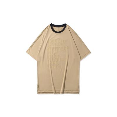 Li Ning Wade Series Letter Print Round Neck Short Sleeve T-Shirt Men Tops Beige ATSQ089-2
