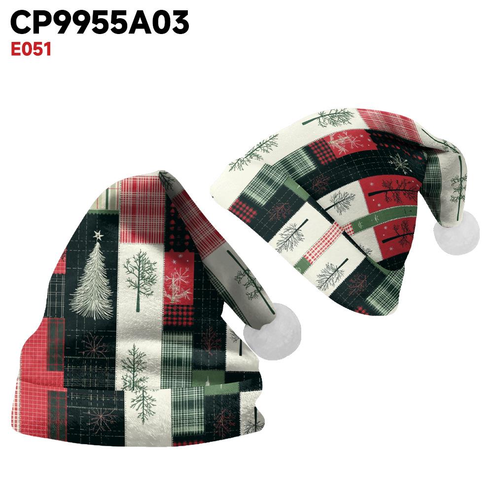 2024 Czapka Mikołaja z dwustronnego polaru z dodatkowym aksamitem dla dorosłych i dzieci z nadrukiem na zamówienie