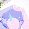 Pink Narwhal Cartoon One-Piece Swimsuit: Quick-Drying Girl's Swimwear for Middle and Large Children