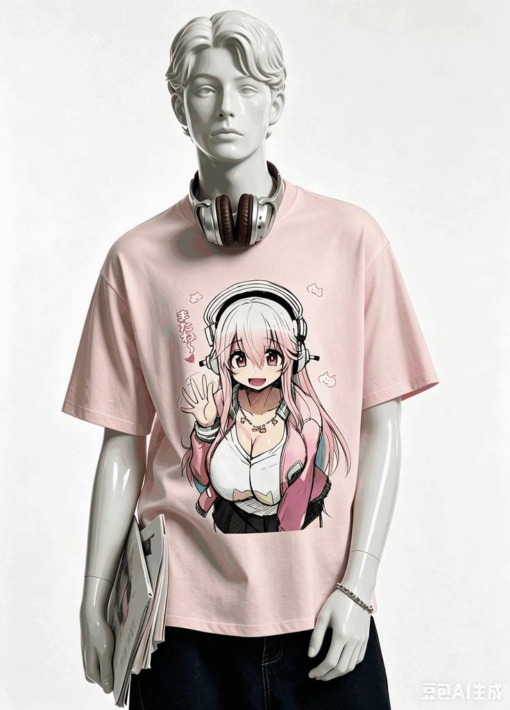 Super Sonico Oversized Unisex Graphic Print Crew Neck T-Shirt for Men Women high quality Y2k Sh