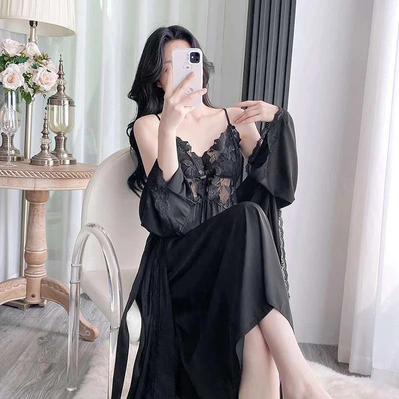Da Vinci code spring and summer new suspender nightgown female sexy pure desire nightdress loungewear fairy lace nightdress