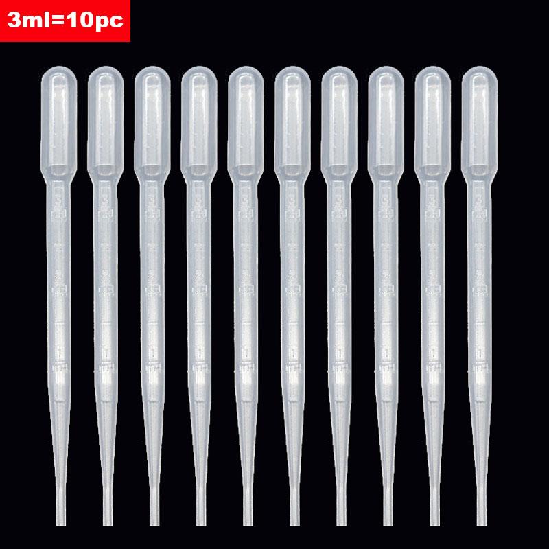 10pc / 3ml Transparent Pipette Disposable Safety Plastic Transfer Pipette Scale Pipette Small Laboratory Mill Supplies 3ML