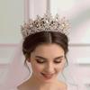 Handgefertigte Brauttiara Exquisites Barock-Kopfschmuck Perlen-Kopfschmuck Kristall-Krone Quinceañera