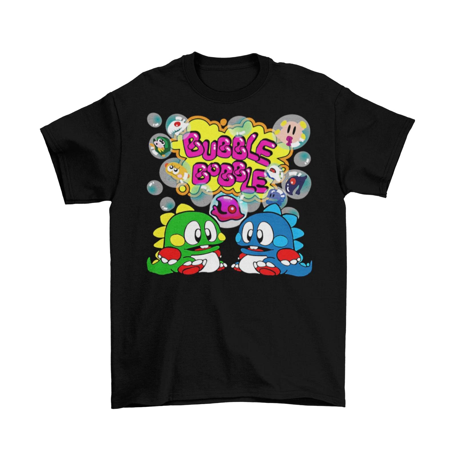 Bubble Bobble Distressed Retro Gamer 80s Arcade Summer UNISEXs Cotton TShirt Comfortable HighQuality Icy 2000s Style XL