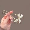1PC New Butterfly Bow Golden Zircon U-shaped Hairpin for Women, Back of the Head, Dish Hairpin, Daily Modern Hair Accessories