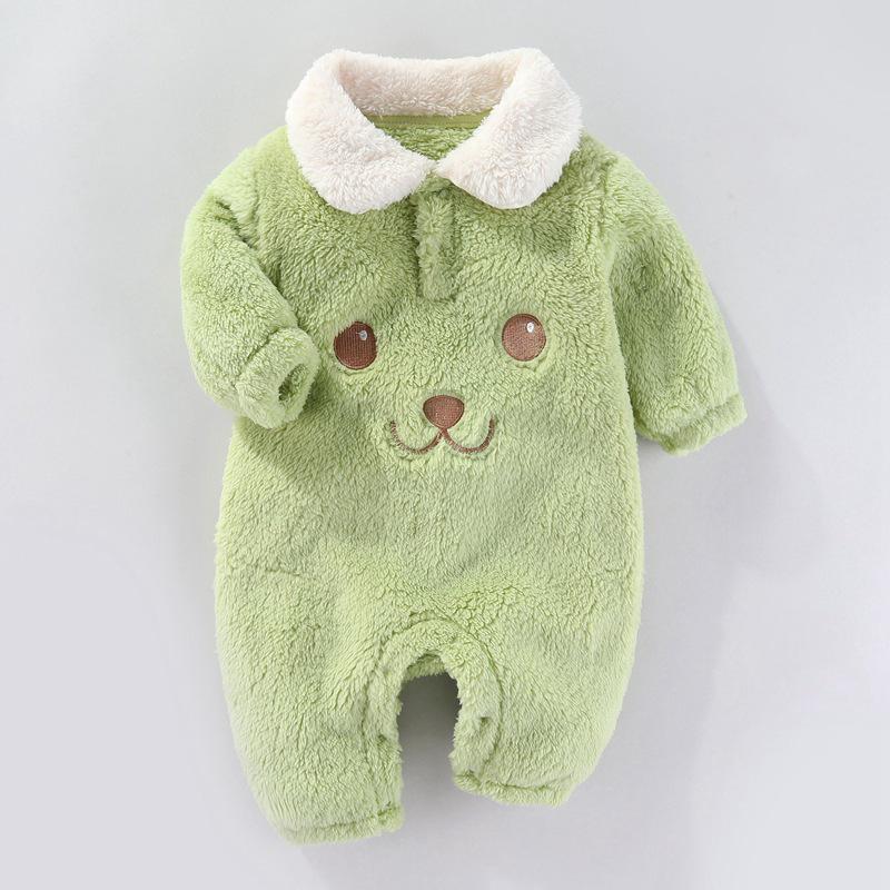 Cozy Fleece Cotton Baby Romper - Warm Long Sleeve Onesie for Autumn/Winter (Newborn To Toddler)