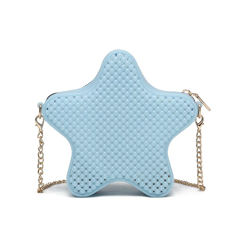 Fashion Jelly Bags Female Shoulder Bags New Versatile PVC Flash Five Pointed Star Chain Bags Leisure Square Bag Crossbody Bags