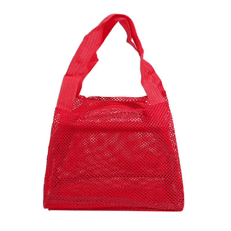 1Pcs Mesh Tote Bag Stylish Mesh Tote Bag Handbag Makeup Pouch Toiletry Bag Swim Storage Bag Suitable For Beach Vacation Cosmetic Bag