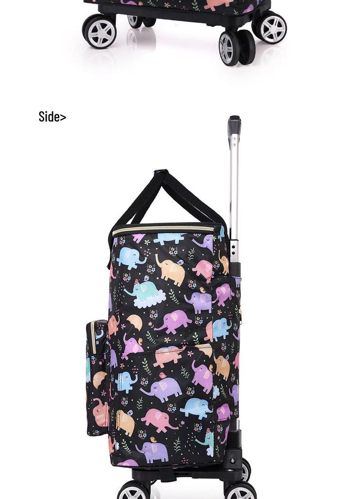 Stylish Insulated Foldable Shopping Cart with Universal Wheels