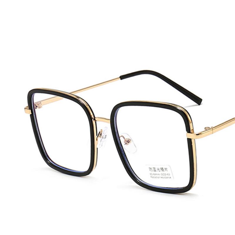 

Oversize Square Metal Frame Clear Lens Glasses Big Simple Myopia Nerd Spectacles Degree -0.5 -1.0 -2.0 -3.0 -4.0 To -6.0 No degree 0